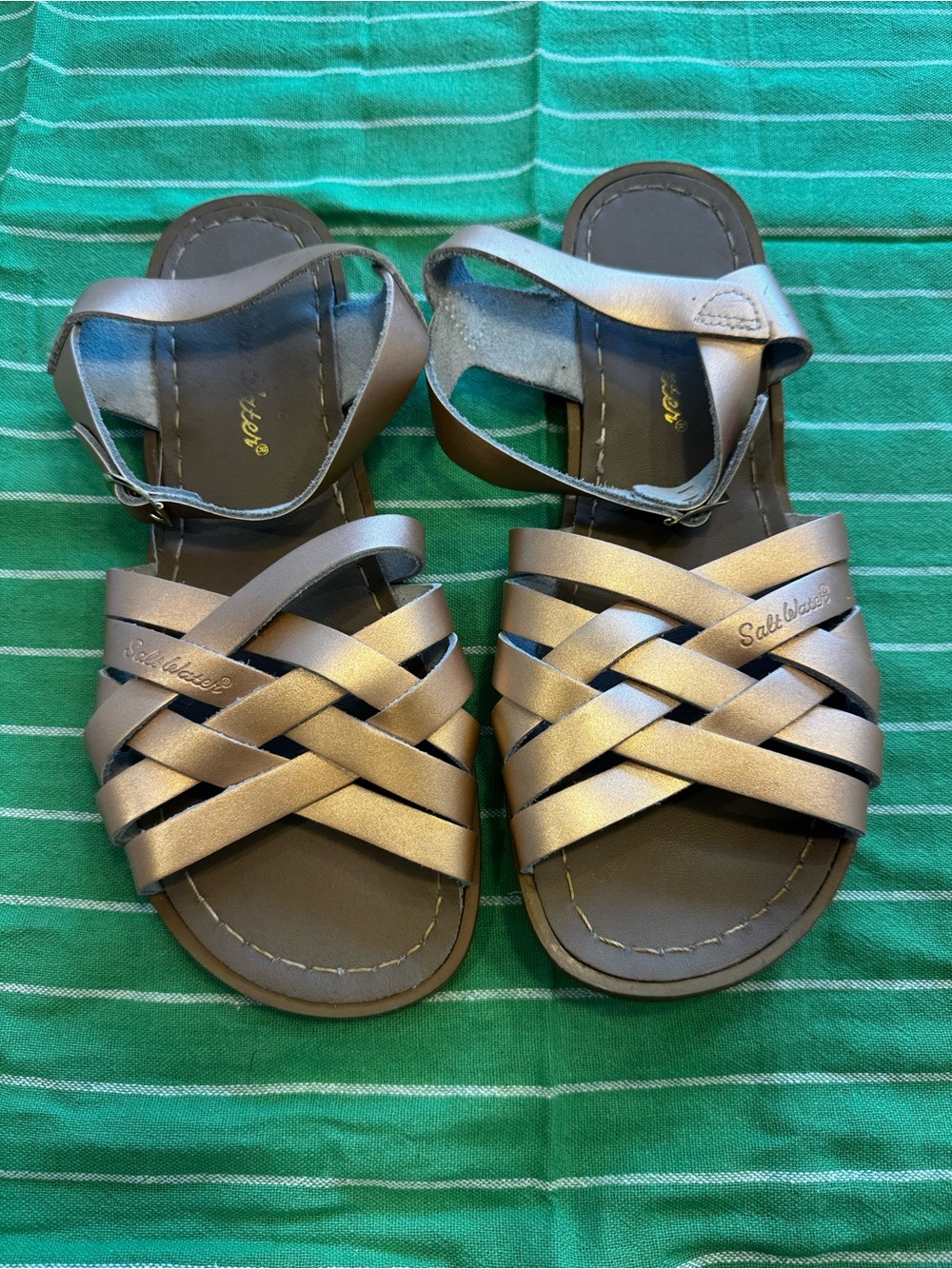 Saltwater Metallic rose gold Strappy Sandals